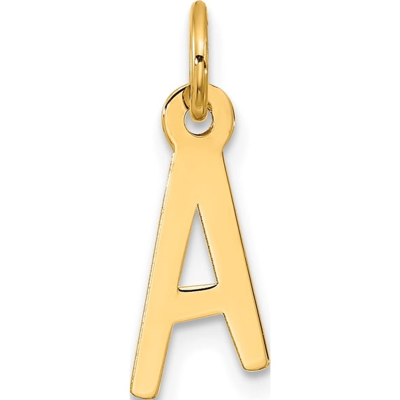 10K Yellow Gold Large Slanted Block Initial A Charm (Width 6.8) (Length 21.25) - Jbsp