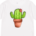 thumbnail image 4 of Inktastic Cute Cactus with Flower Hairpiece Boys or Girls Long Sleeve Toddler T-Shirt, 4 of 5