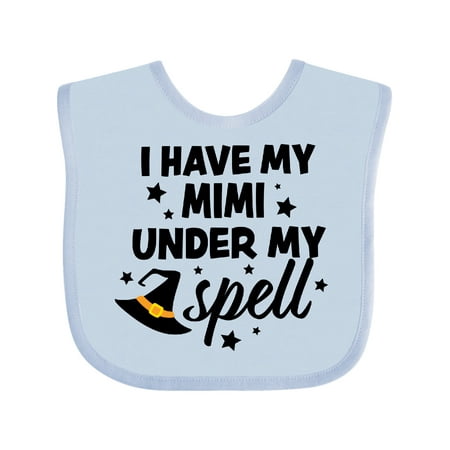 

Inktastic I Have My Mimi Under My Spell with Cute Witch Hat Gift Baby Boy or Baby Girl Bib
