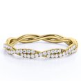 thumbnail image 1 of JeenMata Alianza de Boda Crossover Eternity de Estilo Pavé de Moissanita de Forma Redonda de 0,5 Quilates en Baño de Oro Amarillo de 18 K sobre Plata, 1 of 6