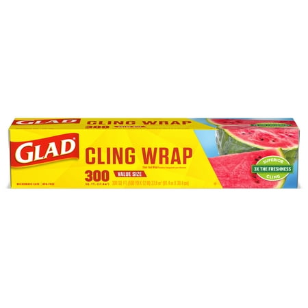 Glad Clingwrap Plastic Food Wrap - 300 Square Foot
