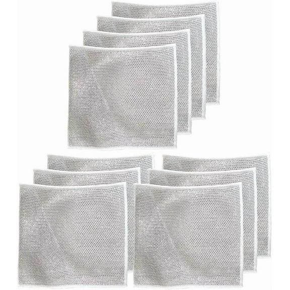 10pcs Metal Scouring Pads, Anti-Scratch Steel Wool Sponge