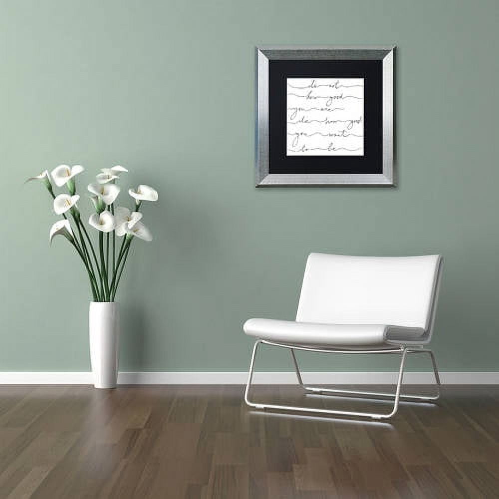 Trademark Fine Art "How Good Black" Canvas Art by Lisa Powell Braun, Black Matte, Silver Frame