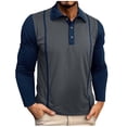 thumbnail image 2 of pstuiky Camisas para hombre de manga larga, Blusas casuales de moda para hombre, de color liso, con botones, bolsillos, manga larga y cuello redondo Tops de talla grande para hombre m, 2 of 8