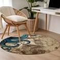 thumbnail image 4 of Round Rugs 3.3Ft, Nautical Blue Octopus Round Area Rug Washable Indoor Throw Carpet, Coastal Ocean Summer Vintage Sea Soft Non Slip Circle Rug for Laundry Room Patio Home Decor Aesthetic, 4 of 8