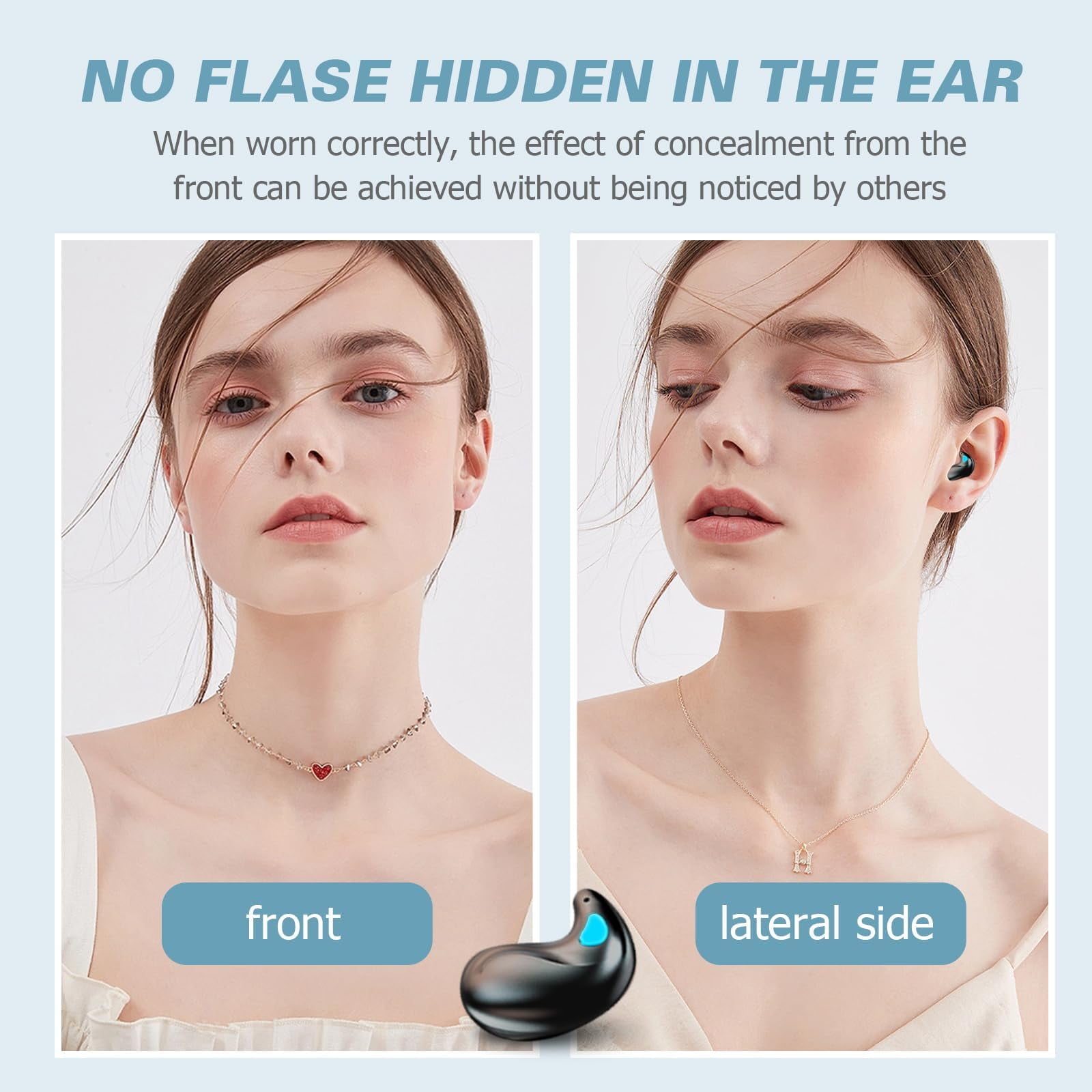 Invisible Sleep Wireless Earphone IPX5 Waterproof Thin Invisible Sleep Earbuds for Side Sleepers Sleep Ear Buds Smallest Tiny Small Mini Discreet Earbud for Sleeping Invisible Headphones