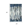 thumbnail image 4 of HomeRoots 511229 8 x 11 ft. Ivory, Blue & Grey Abstract Distressed Rectangle Area Rug, 4 of 8
