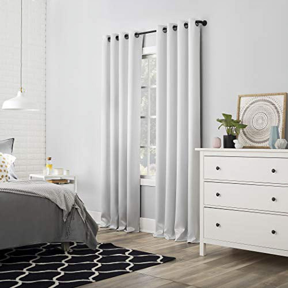 Sun Zero Nordic 2-pack Theater Grade Extreme 100% Blackout Grommet Curtain Panel Pair, 52" x 96", Pearl?