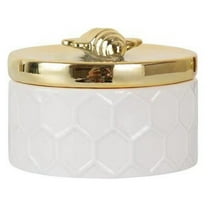WHAMVOX Decorative Jewelry Organizer Container Jewelry Storage Holder Ceramic Trinket Storage Box with Bee Lid