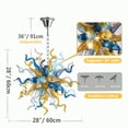 thumbnail image 4 of Longree 6-Light Art Deco Adjustable Height LED Multicolor Circular Indoor Pendant Light, 4 of 8