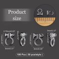 thumbnail image 2 of 100 Pcs 2 Sizes Clear Plastic Clip-on Earring Converter Component Fit for 3mm Rhinestone 11x8x3mm and 11x9x3.5mm for Non Pierced Ears(2 Styles), 2 of 5
