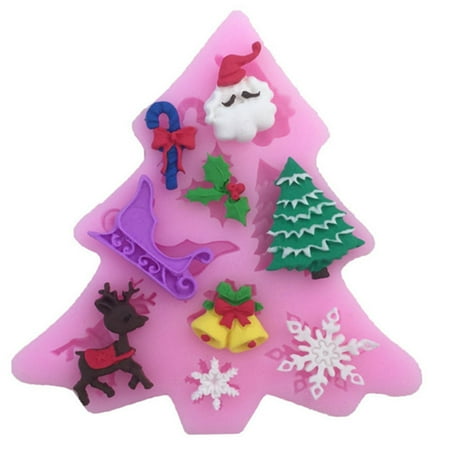 

Christmas Silicone Molds Christmas Santa Sleigh Snowflake Silicone Moulds DIY Baking Tools for Making Jelly Soap and Muffin