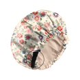 thumbnail image 1 of Zewurtuw Capó de Satén Gorro de Seda para Dormir Reutilizable Doble Capa Elástico Ajustable Gorros para el Cabello Lindo Estético Mujeres Niñas-Rosa Azul Floral, 1 of 5