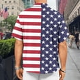 thumbnail image 4 of adaychics Patriotic Hawaiian Shirts for Men American Flag Casual Lapel Short Sleeve Button Up Beach Shirt Daily Wear, 4 of 7