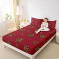 thumbnail image 4 of Feelyou Leopard Print Stars Twin Sheet Sets, Cartoon Red Bedding, 3 Pieces, 4 of 7