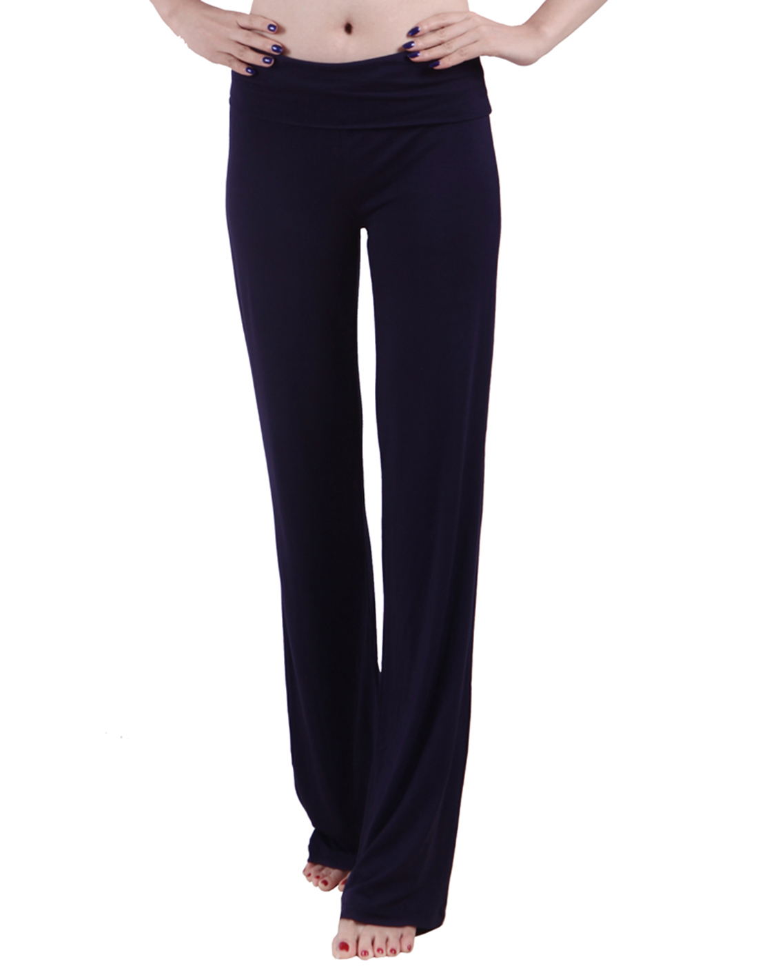 HDE Women's Color Block Fold Over Waist Yoga Pants Flare Leg Workout