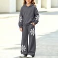 thumbnail image 2 of Hvogkswy Boys Girls Sweatsuit Floral Print Kids Sweat Suits Long Sleeve Hooded Sweatshirt & Wide Leg Sweatpant Fall Fashion Tracksuits, 2 of 7