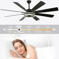 thumbnail image 5 of Chords Attic 72" Reversible 8-Blade Ceiling Fan with LED Lights, Remote 3-Color, 6-Speed and Timer, 5 of 11