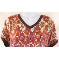 thumbnail image 3 of Willow Bay Brown Printed Short Sleeve Shirt Blouse, Women's Large, 3 of 4