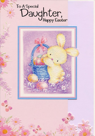 Happy Easter Daughter Images Designer Greetings Bunny Putting Eggs In Basket: Daughter Juvenile Easter  Card - Walmart.com
