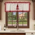thumbnail image 6 of Red Valentine's Day Curtain Valances for Windows, Kitchen Valance Window Treatments Panel 2 Pack, Gnomes Love Heart Plaid Rustic Rod Pocket Short Curtains for Bathroom Bedroom 42 x 18 Inch, 6 of 8