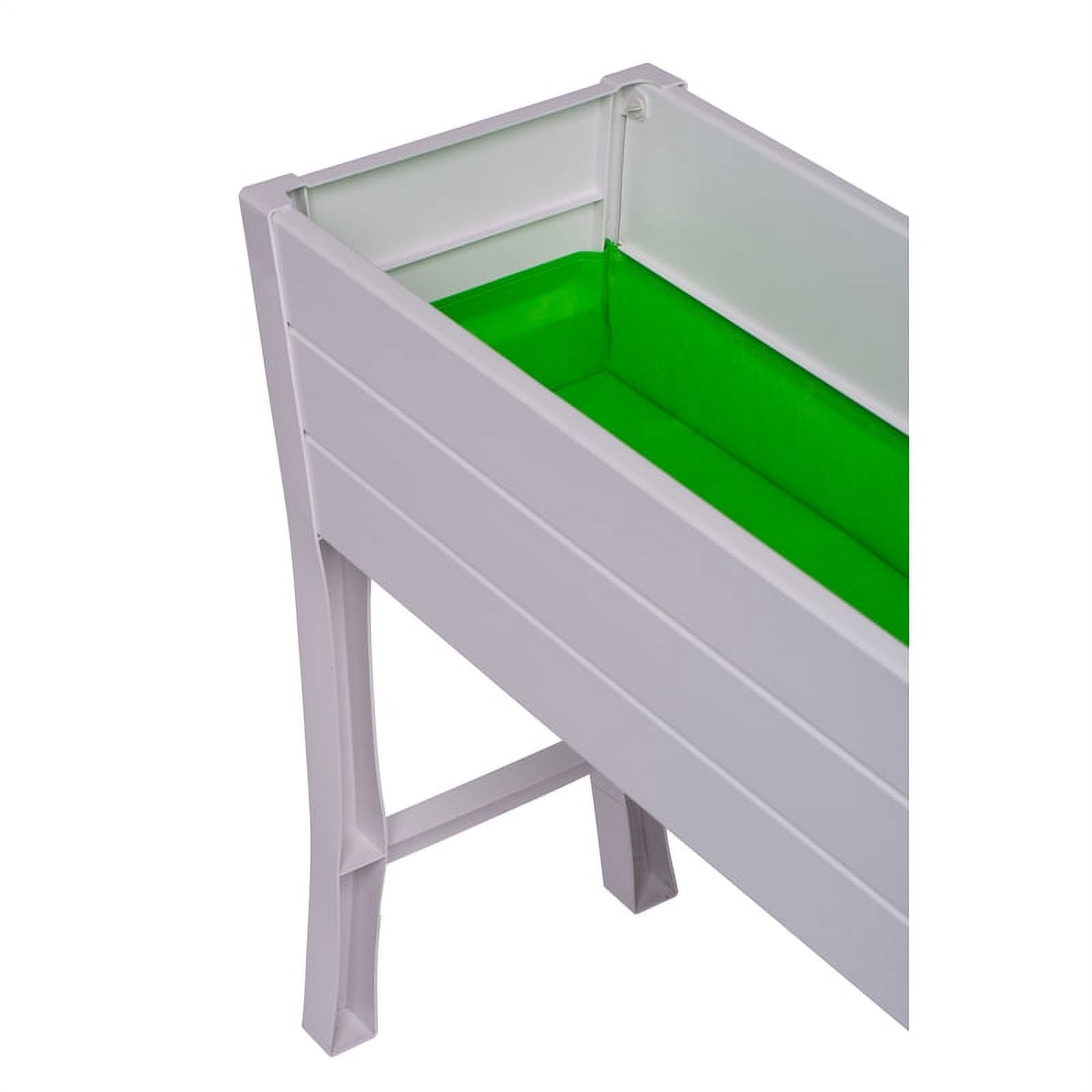 NuVue Products 26020 Elevated Garden Bed – 36” x 15” x 32” White PVC Woodgrain Texture Weather-Resistant Planter Box, 1 Count