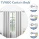 thumbnail image 2 of Barra de cortina TVWOO de cristal plateado con ventana ajustable de 90 a 224 cm, 2 of 9