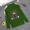 thumbnail image 4 of Bjutir Girls Sweaters Size 2-3 Years Fall Winter Turtleneck Long Sleeve Tops Cute Bear Print Cartoon Knit Cute Soft Shirts Girls Fashion Clothes Green, 4 of 4