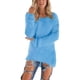 thumbnail image 1 of Mujeres Pullover Túnica Tops Casual Fluffy High Low Sweaters Cuello redondo Color sólido Manga larga Camisas de longitud media para damas jóvenes S-5XL Tallas grandes, 1 of 3