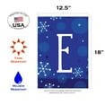thumbnail image 3 of Toland Home Garden Winter Snowflakes Monogram E Personalized Winter Flag Double Sided 12x18 Inch, 3 of 5