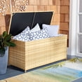 thumbnail image 3 of SAFAVIEH Oliveira Outdoor Patio Cushion Box, Natural/White, 3 of 14
