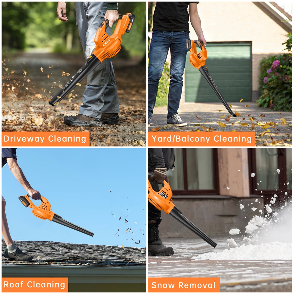 Leaf Blower, 20V Cordless Leaf Blower with 2 x 2.0 Ah Battery & Charger, Electric Leaf Blower for Lawn Care, 2 Speed Mode, 320CFM 165MPH Battery Powered Leaf Blower for Patio, Garden Cleaning