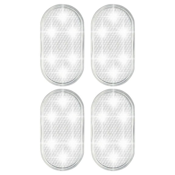 HOOWIFFY Reading LED Car Interior White Plastic Ambient Lighting 4Pcs