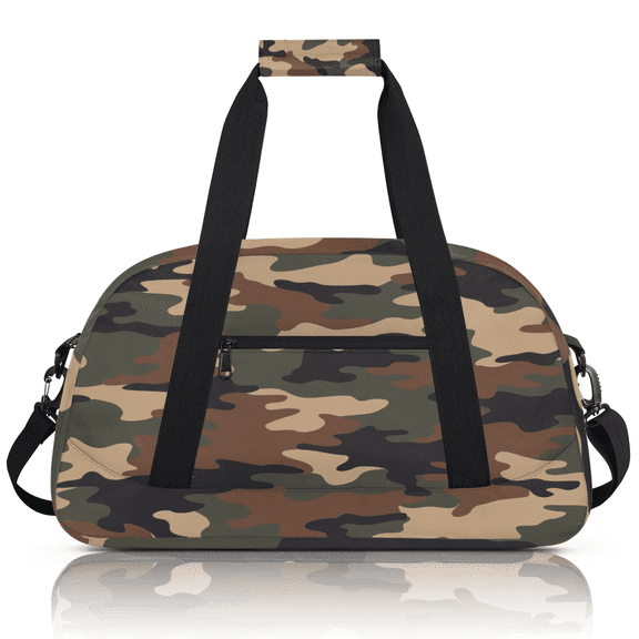 Herdesigns Sports Duffle Bags Travel Duffle Bag Gym Bag Brown Green Camo Weekender Travel Bag Waterproof Overnight Bag Carry On Travel Tote Bag Dance Bags