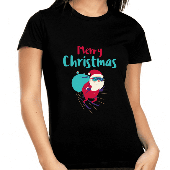 Funny Womens Christmas Shirt Plus Size Christmas PJs Funny Plus Size Christmas Shirts for Women Plus Size
