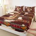 thumbnail image 3 of Castle Fairy Farmhouse Cow Print Twin Sheet Sets,Bohemian Tribal Aztec Bedding, 3 of 7