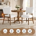 thumbnail image 6 of Hawsaiy Dining Chairs Set of 2, Upholstered Fabric Dining Room Chairs, Mid Century Modern Kitchen Chairs with Solid Wood Legs & Cross-Brace Support, Farmhouse Side Chairs for Dining Room, White, 6 of 10