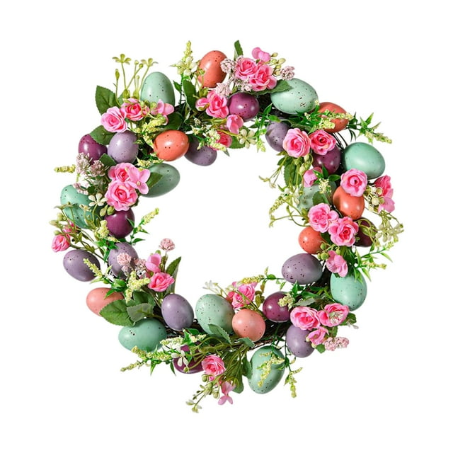 Guirnalda de Pascua Flores artificiales Decoraciones de primavera 40 cm Guirnalda de primavera para la puerta principal Dormitorio Fiesta de