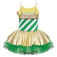 thumbnail image 2 of Alvivi Kids Girls Stripes Print Sequins Mesh Tutu Dress Dance Jumpsuit 4-16, 2 of 5
