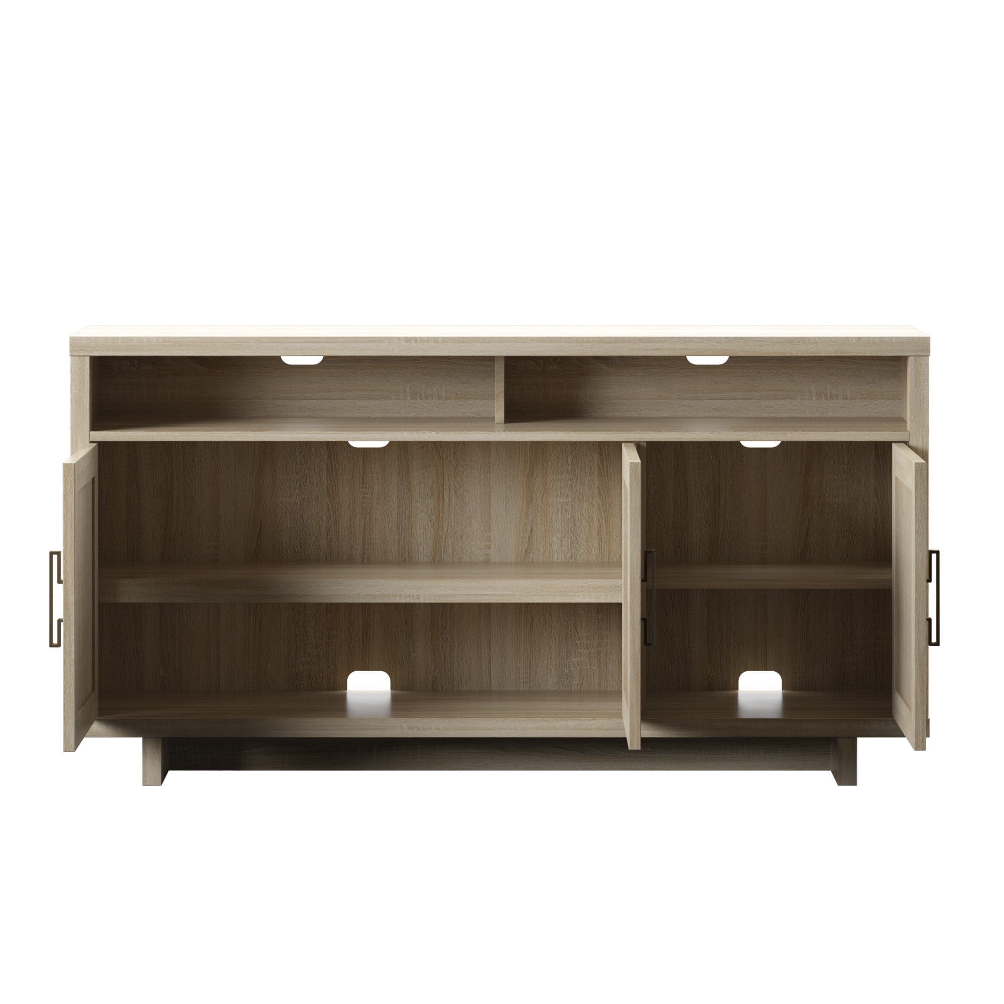 Twin Star Home TV Stand with Fabric Doors for TVs up to 60