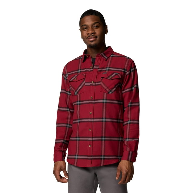 Camisa Columbia Bearmouth Springs de franela para hombre, color rojo, talla XS