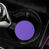2PC Rubber Car Cup Holder Mats, Waterproof & Anti-Slip, Heat Insulation, Honeycomb Design, Solid Color, Easy to Clean, Durable & Stylish, Fits Most Car Cup Holders, Black & Gray