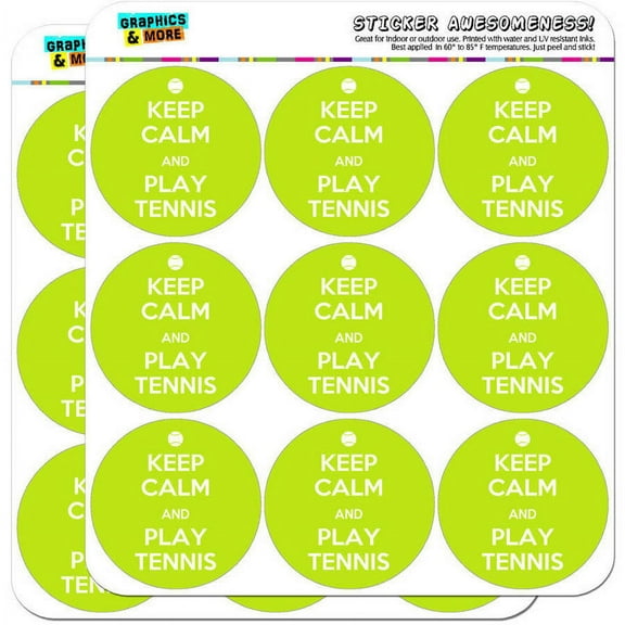 Keep Calm And Play Tennis Sports 18 2" Planner Calendar Scrapbooking Crafting Stickers