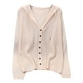 thumbnail image 3 of Htigea Clearance Womens Hooded Oversized Cardigan Sweaters Fall Knit Coatigan Trendy Open Front Sweater Coat Beige L, 3 of 8
