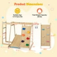 thumbnail image 3 of Gymax 6-in-1 Jungle Gym w/Slide Rock Climbing Basketball Hoop Monkey Bar Rope Net Macaron, 3 of 10