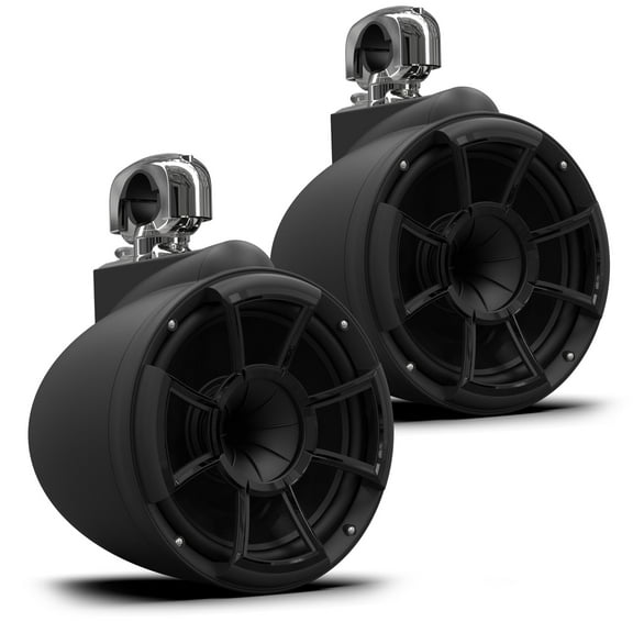 Wet Sounds REV 10 SE B-SC V2 - Matte Black REV10 Special Edition - Revolution Series 10" Tower Speakers, Pair with Swivel Clamps