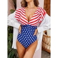thumbnail image 2 of Charmo Womens V Neck One Piece Swimsuit Double Straps Monokini Swimsuits Tummy Control Swimwear, 2 of 6