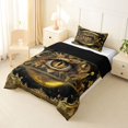 thumbnail image 2 of Homewish Vintage Magic Dragon Twin Comforter Sets,Hippie Evil Eye Bedding Set,Black Gold,Black Reversible,2-Piece,1 Comforter and 1 Pillowcase, 2 of 7