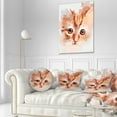 thumbnail image 3 of Designart Red Watercolor Kitten Sketch - Animal Throw Pillow - 12x20, 3 of 5