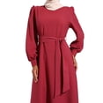 thumbnail image 4 of Dusty Rose - Floral - Shawl - Crew neck - Fully Lined - Modest Dress - Refka, 4 of 5
